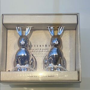Pottery Barn Silver Serveware Bunny Set